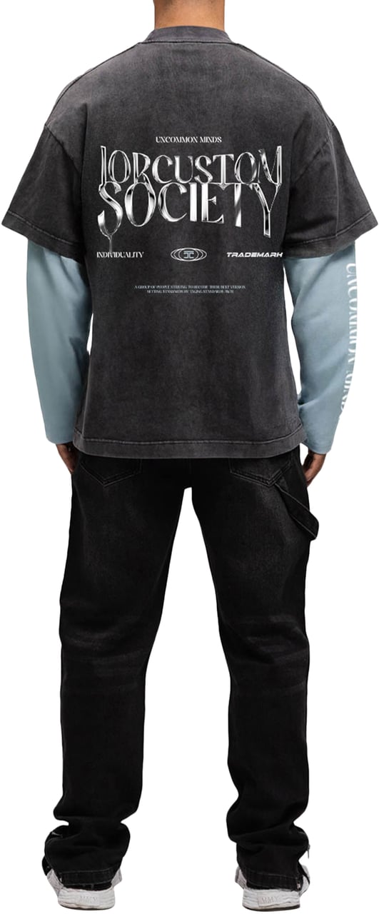 JORCUSTOM Uncommon Minds Double Layered T-Shirt Blauw