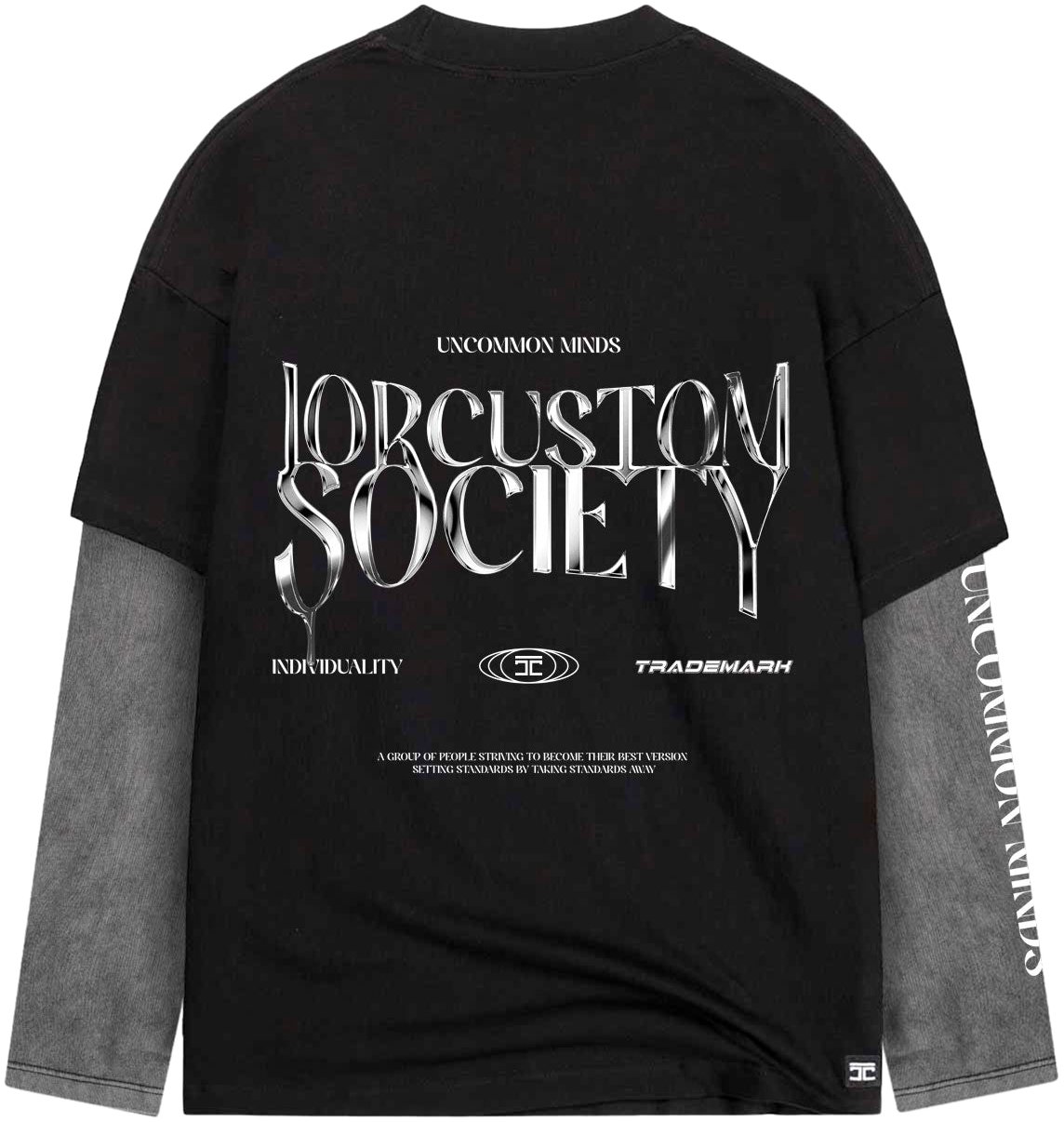 JORCUSTOM UncommonMinds Double Layered T-Shirt Zwart
