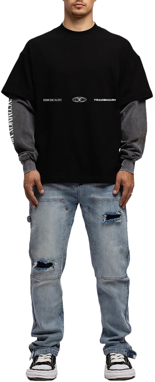 JORCUSTOM UncommonMinds Double Layered T-Shirt Zwart