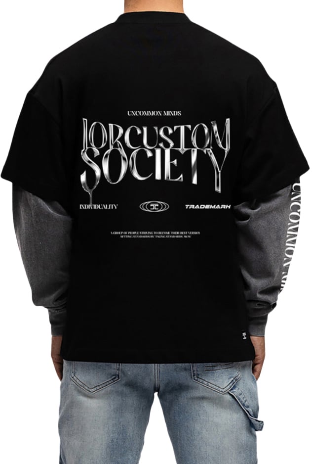 JORCUSTOM UncommonMinds Double Layered T-Shirt Zwart