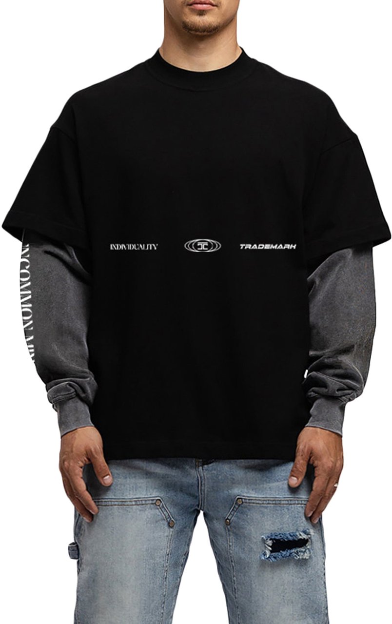 JORCUSTOM UncommonMinds Double Layered T-Shirt Zwart