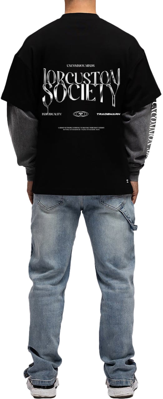 JORCUSTOM UncommonMinds Double Layered T-Shirt Zwart