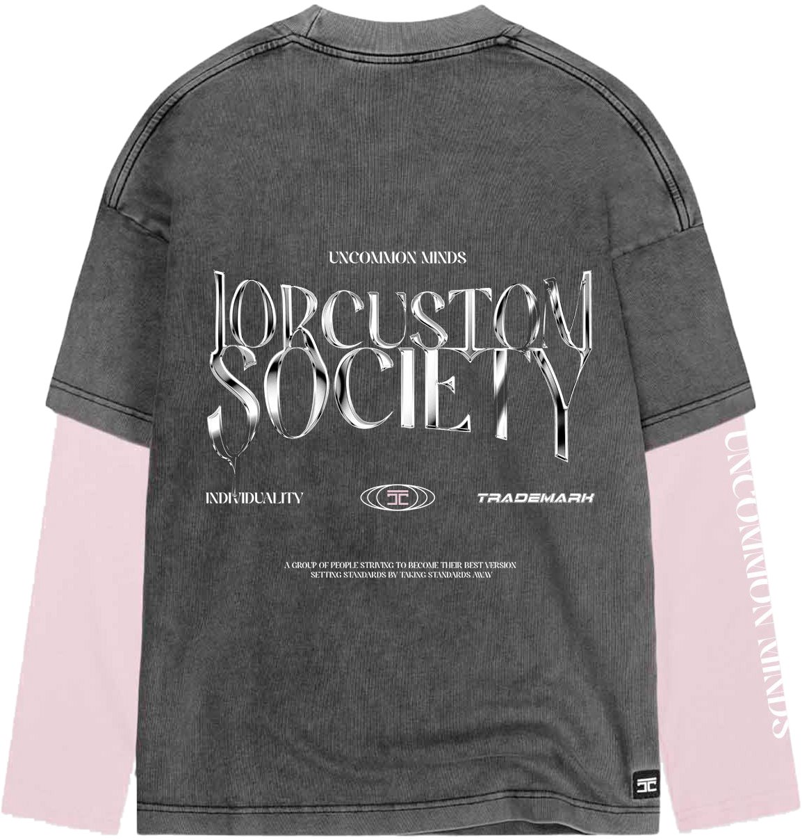 JORCUSTOM UncommonMinds Double Layered T-Shirt Roze