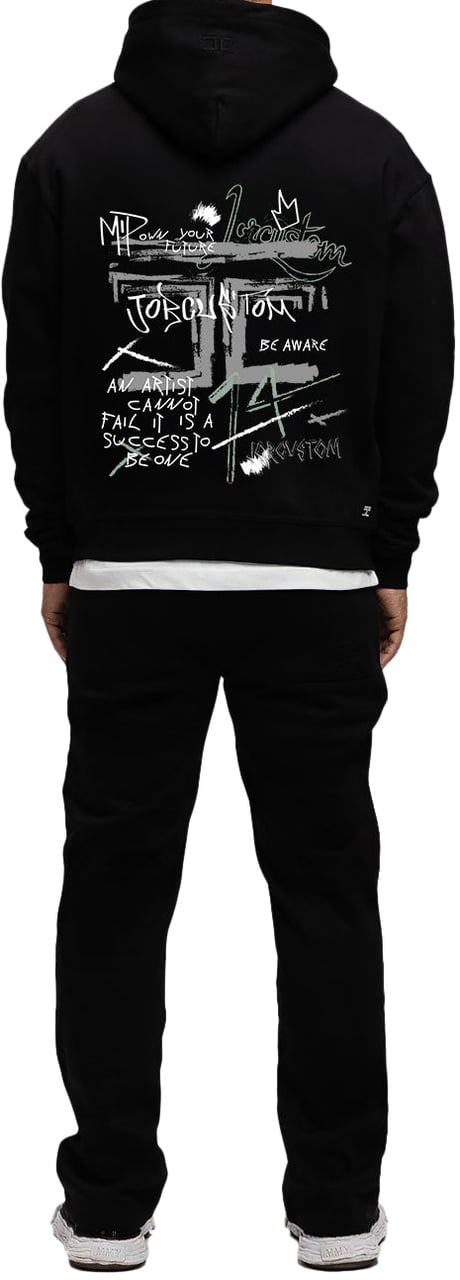 JORCUSTOM Artist Fleece Straight Fit Joggingbroek Zwart