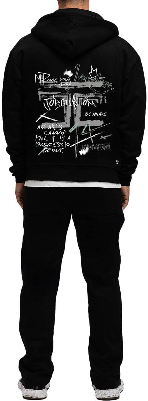 JORCUSTOM Artist Fleece Oversized Hoodie Zwart