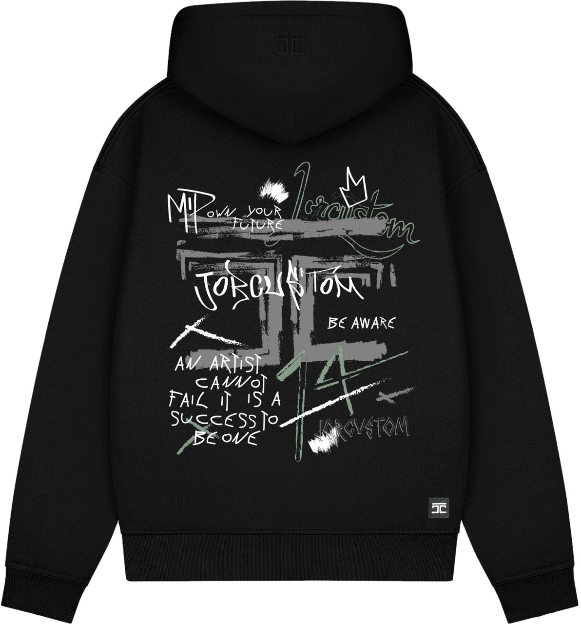JORCUSTOM Artist Fleece Oversized Hoodie Zwart