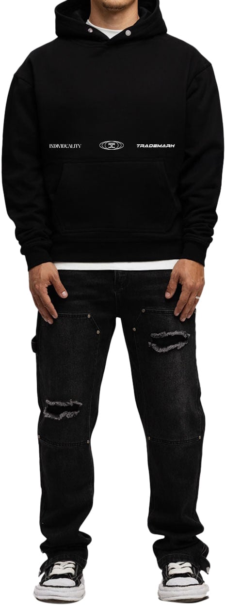 JORCUSTOM UncommonMinds Fleece Oversized Hoodie Zwart