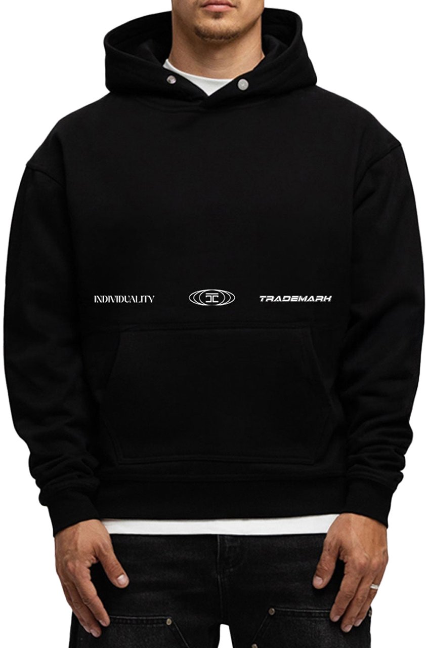 JORCUSTOM UncommonMinds Fleece Oversized Hoodie Zwart