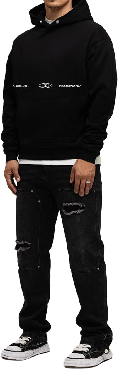 JORCUSTOM UncommonMinds Fleece Oversized Hoodie Zwart