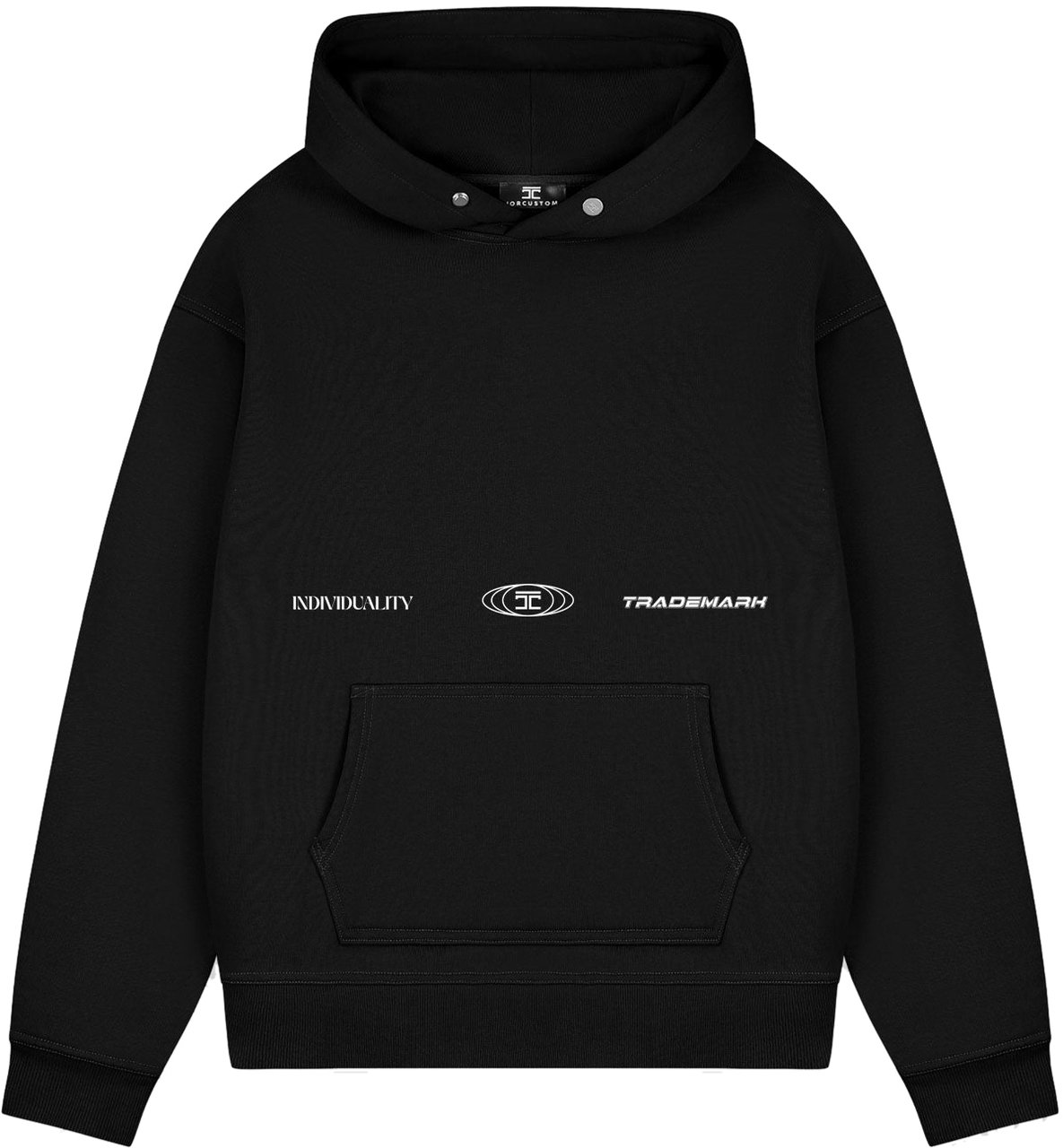 JORCUSTOM UncommonMinds Fleece Oversized Hoodie Zwart