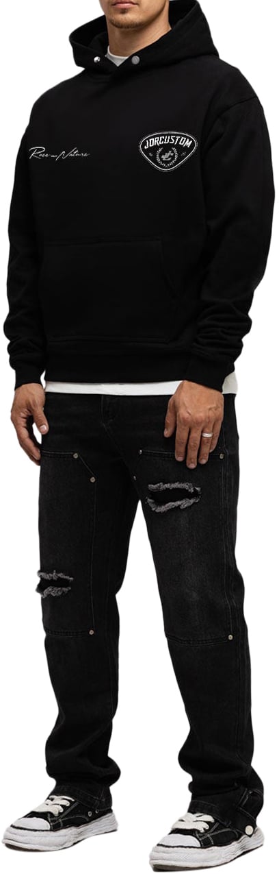 JORCUSTOM RaceAgainstNature Fleece Hoodie Zwart