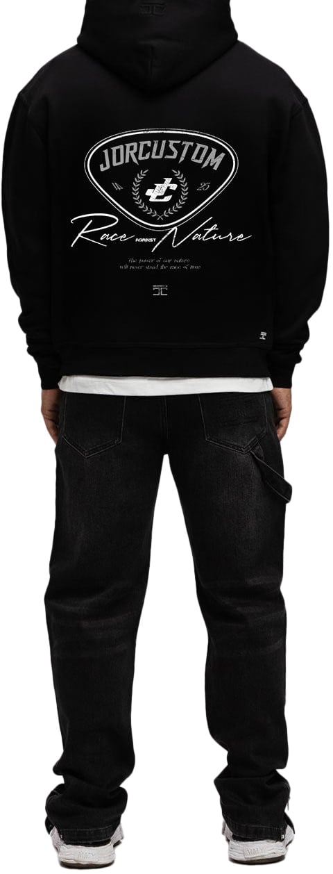 JORCUSTOM RaceAgainstNature Fleece Hoodie Zwart