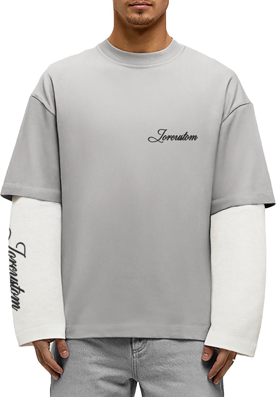 JORCUSTOM Stitched Double Layered Longsleeve T-Shirt Grijs