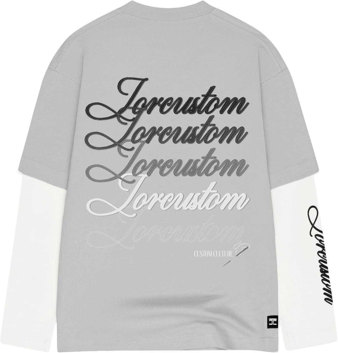 JORCUSTOM Stitched Double Layered Longsleeve T-Shirt Grijs