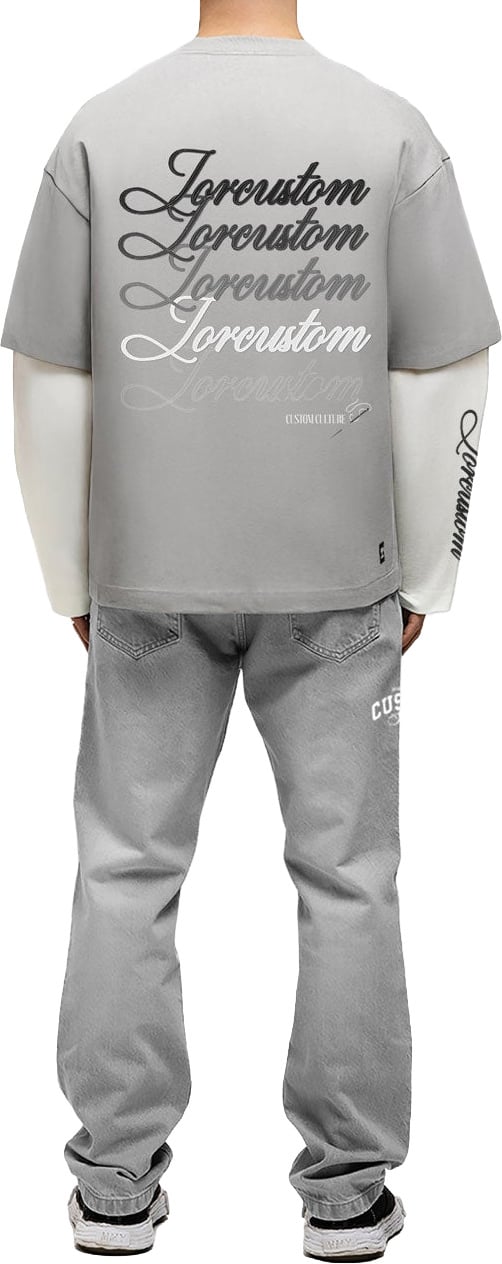 JORCUSTOM Stitched Double Layered Longsleeve T-Shirt Grijs