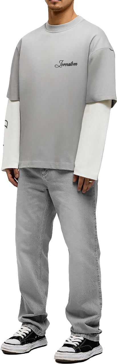 JORCUSTOM Stitched Double Layered Longsleeve T-Shirt Grijs