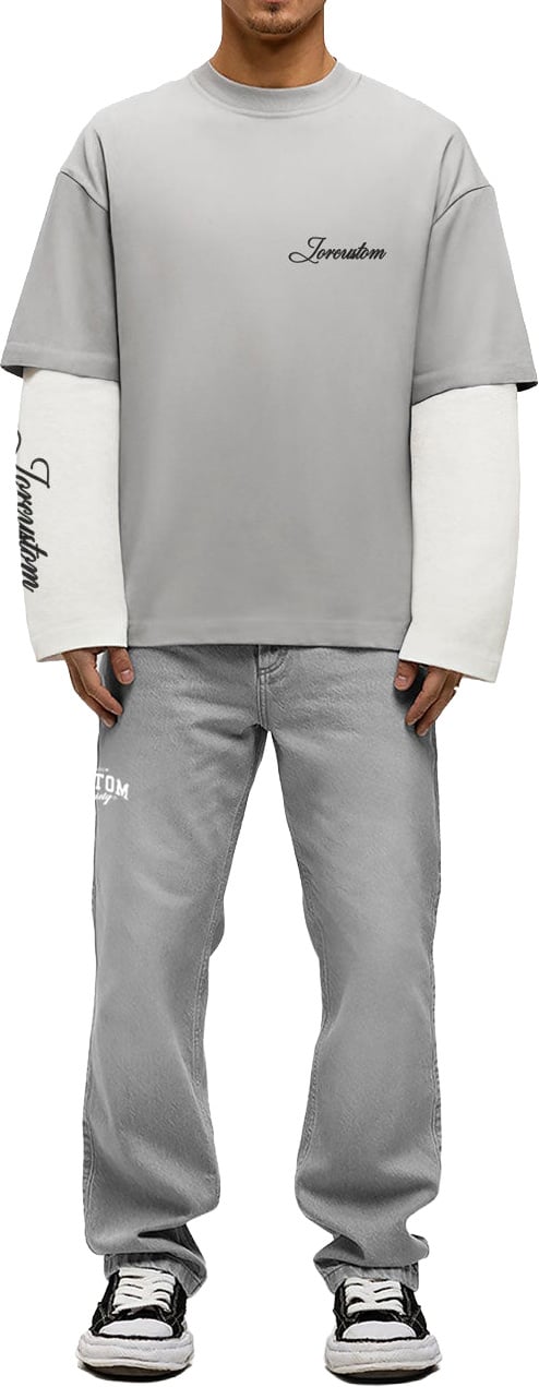 JORCUSTOM Stitched Double Layered Longsleeve T-Shirt Grijs
