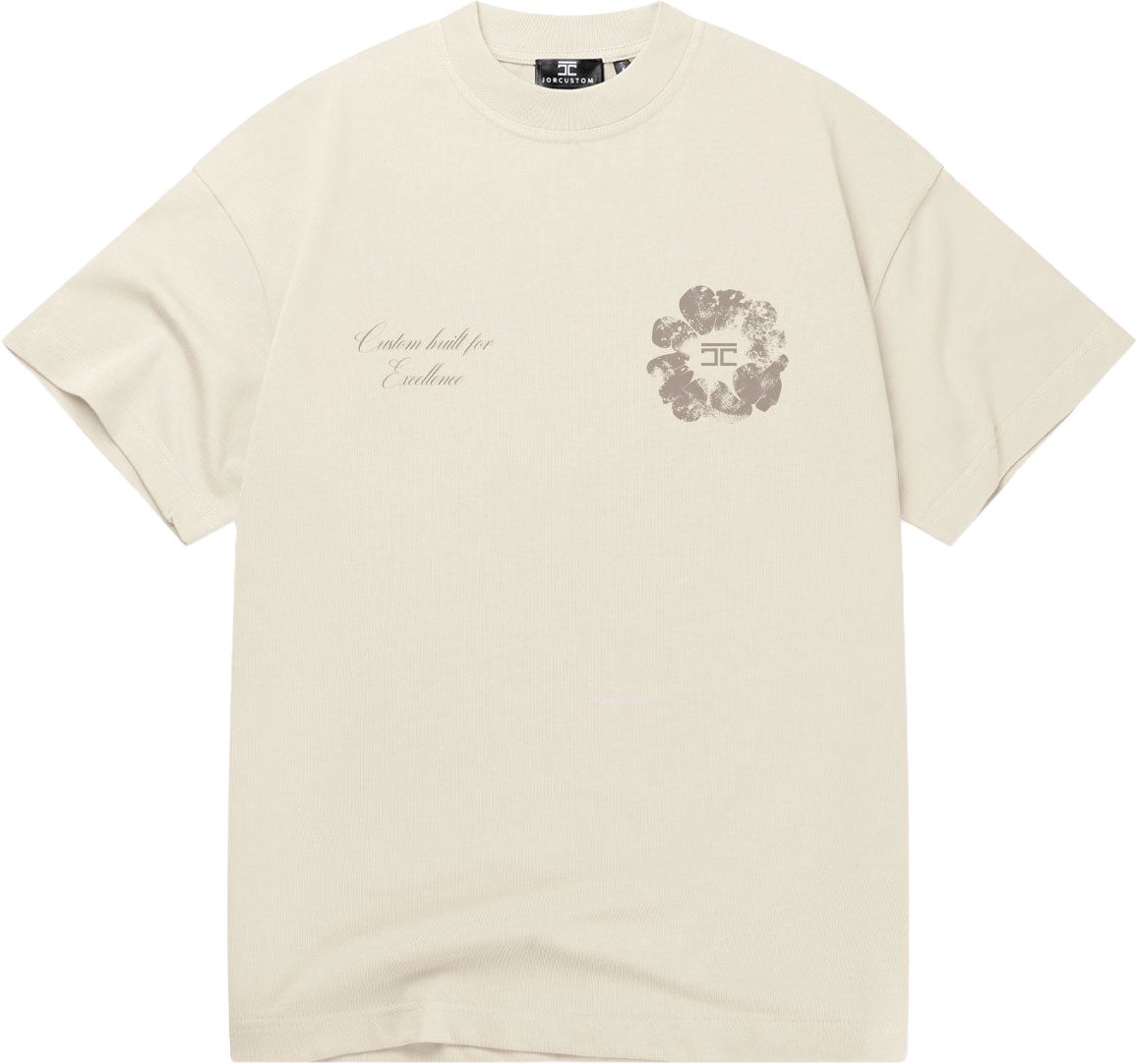 JORCUSTOM Flowers Loose Fit T-Shirt Wit