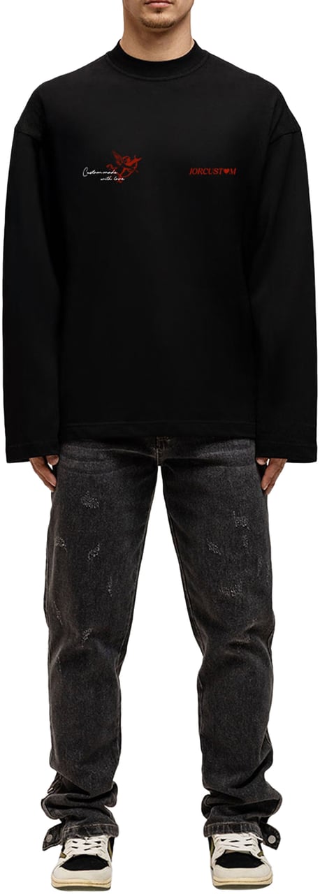 JORCUSTOM Heart Always Wins Longsleeve Zwart