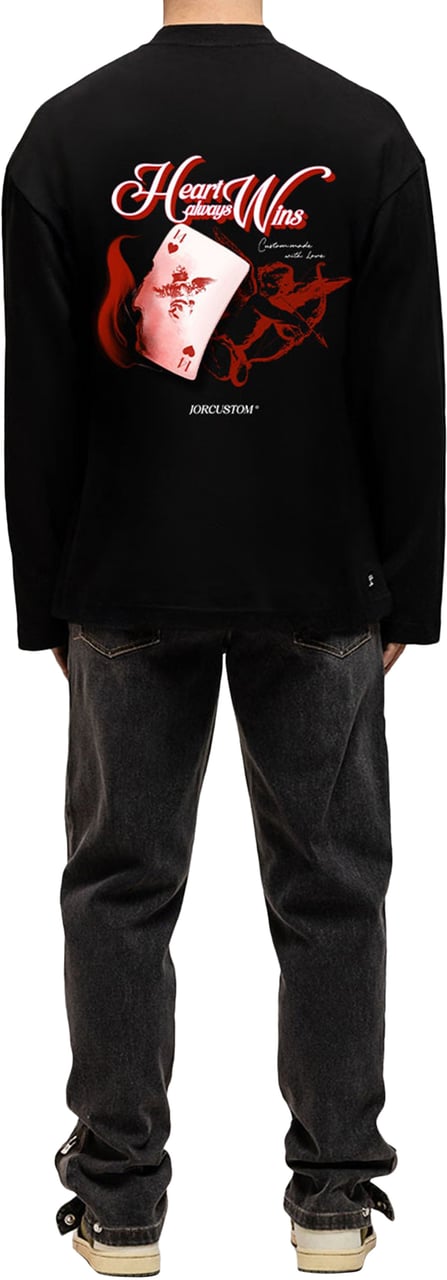 JORCUSTOM Heart Always Wins Longsleeve Zwart