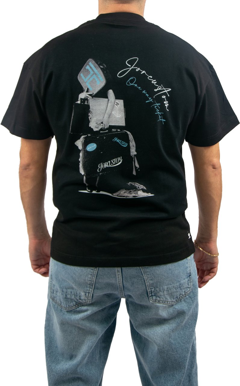 Jorcustom One Way Ticket Loose Fit T-Shirt Zwart