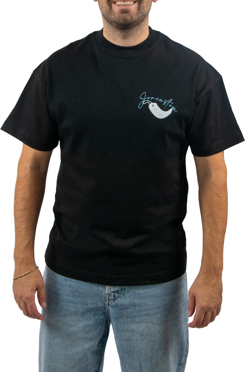 Jorcustom One Way Ticket Loose Fit T-Shirt Zwart
