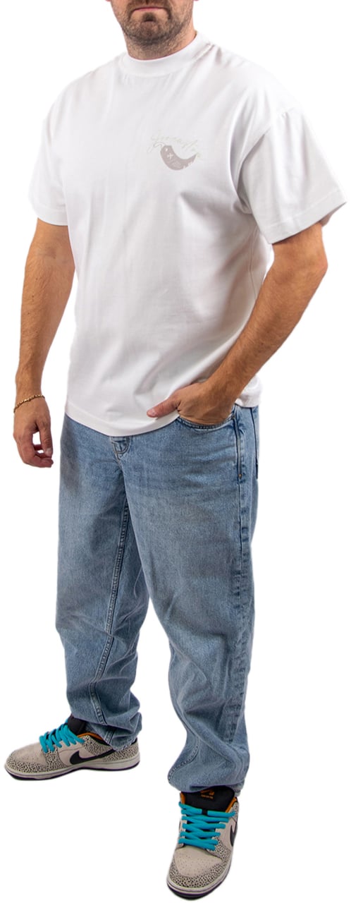 Jorcustom One Way Ticket Loose Fit T-Shirt Wit