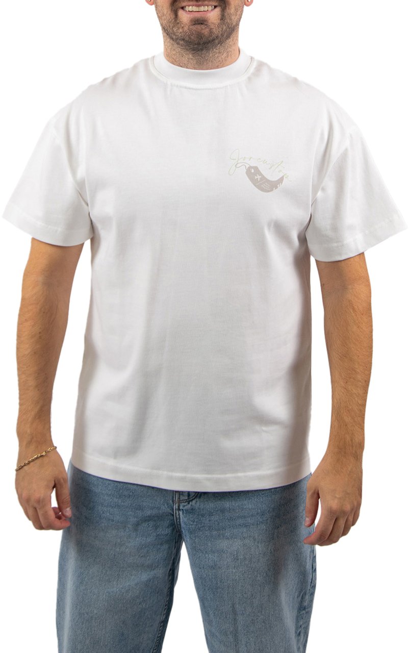 Jorcustom One Way Ticket Loose Fit T-Shirt Wit