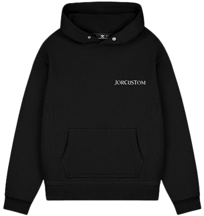 Jorcustom Ribbon Fleece Oversized Hoodie Zwart