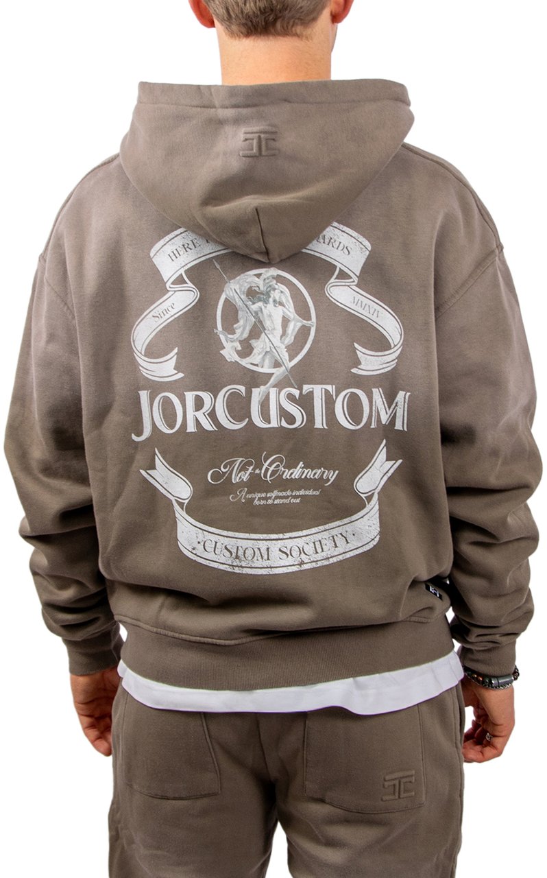 Jorcustom Ribbon Zipped Hoodie Groen
