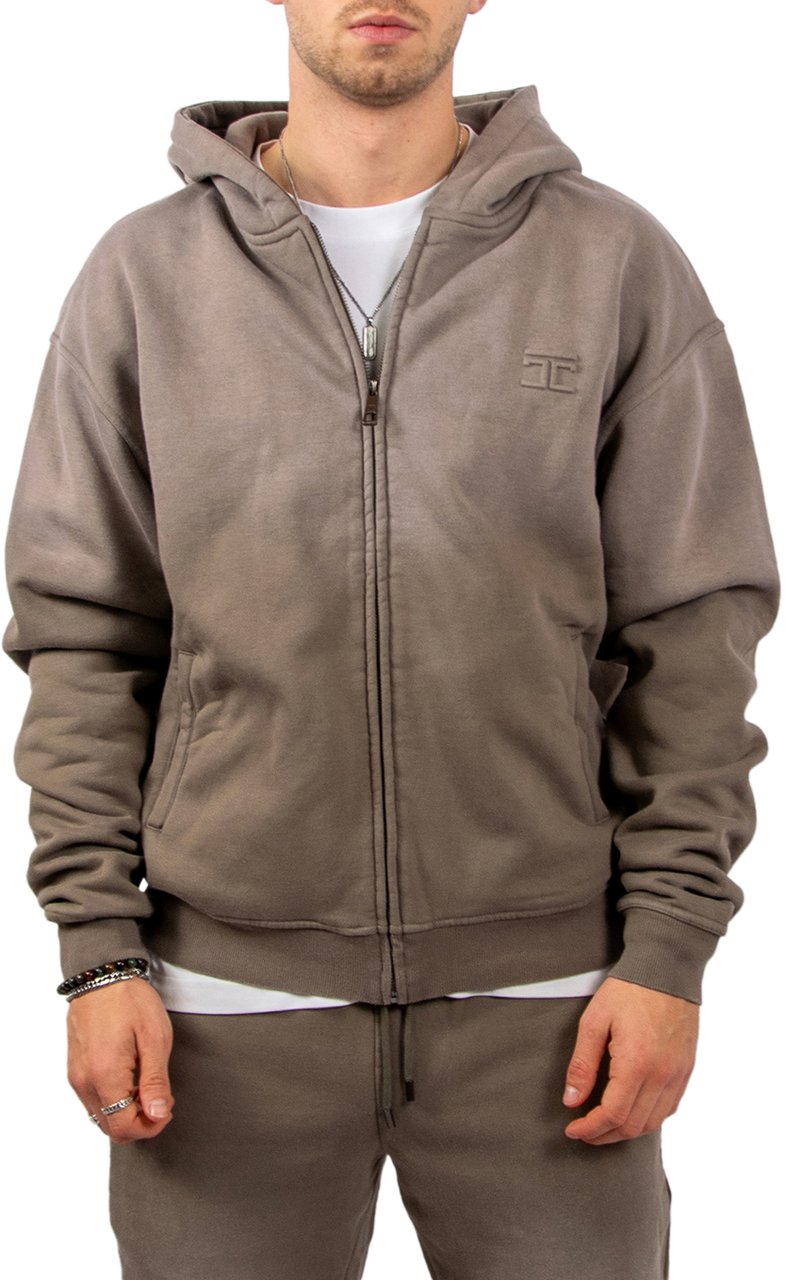 Jorcustom Ribbon Zipped Hoodie Groen