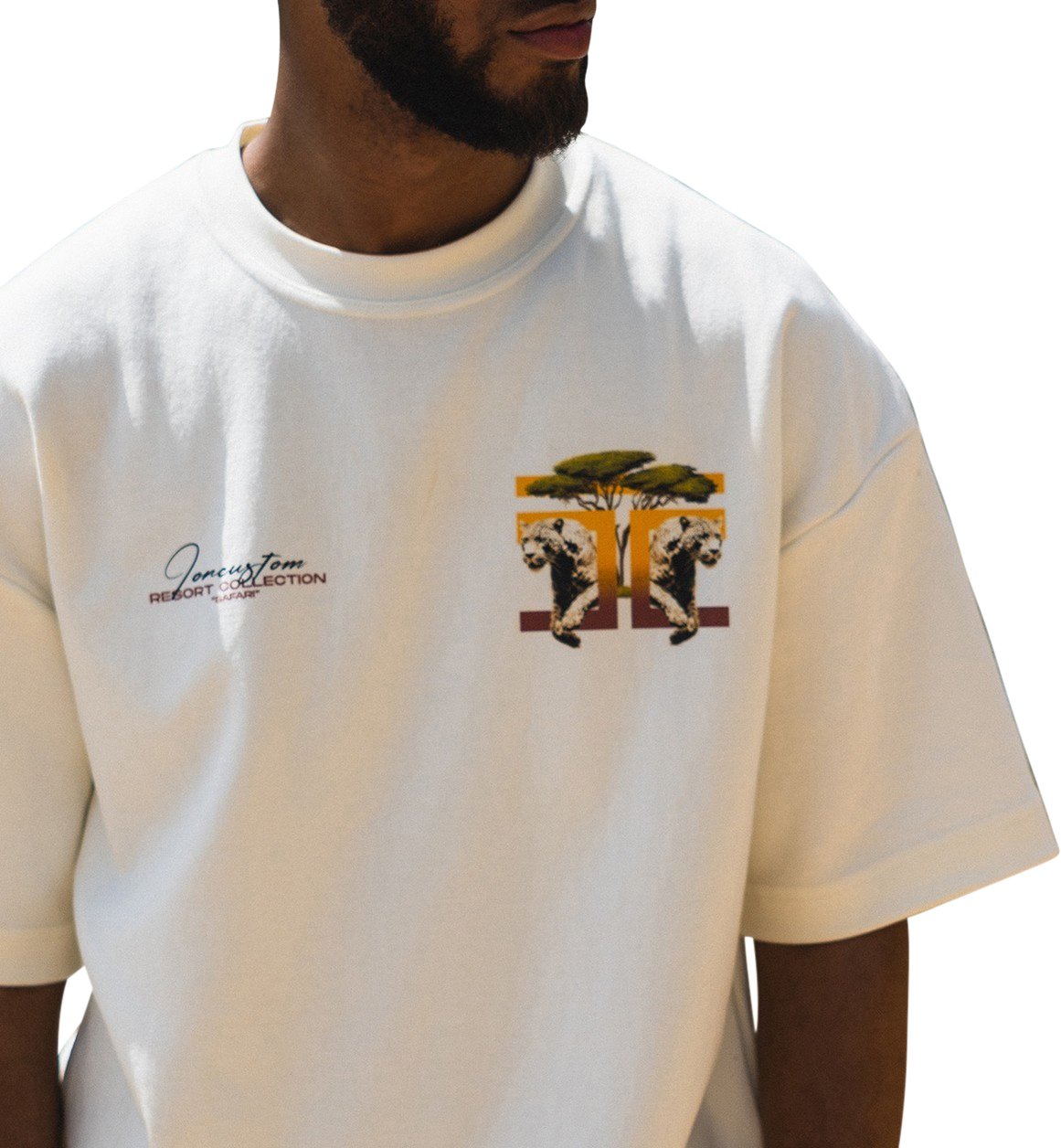 JORCUSTOM Safari Loose Fit T-Shirt Wit