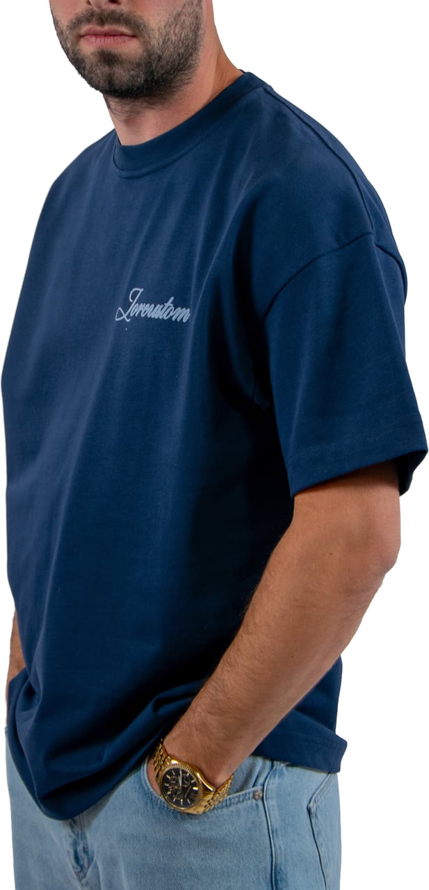 Jorcustom Stitched Loose Fit T-Shirt Blauw