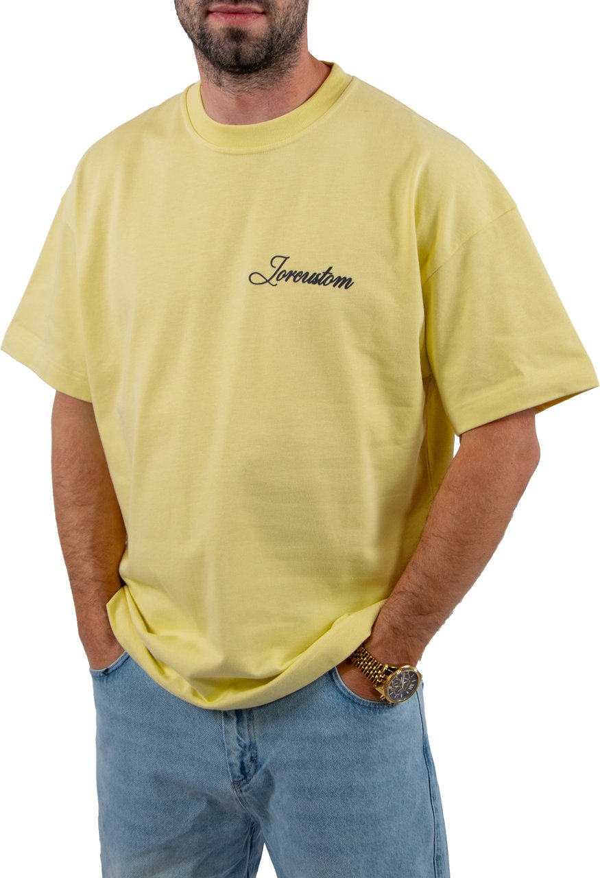 Jorcustom Stitched Loose Fit T-Shirt Geel