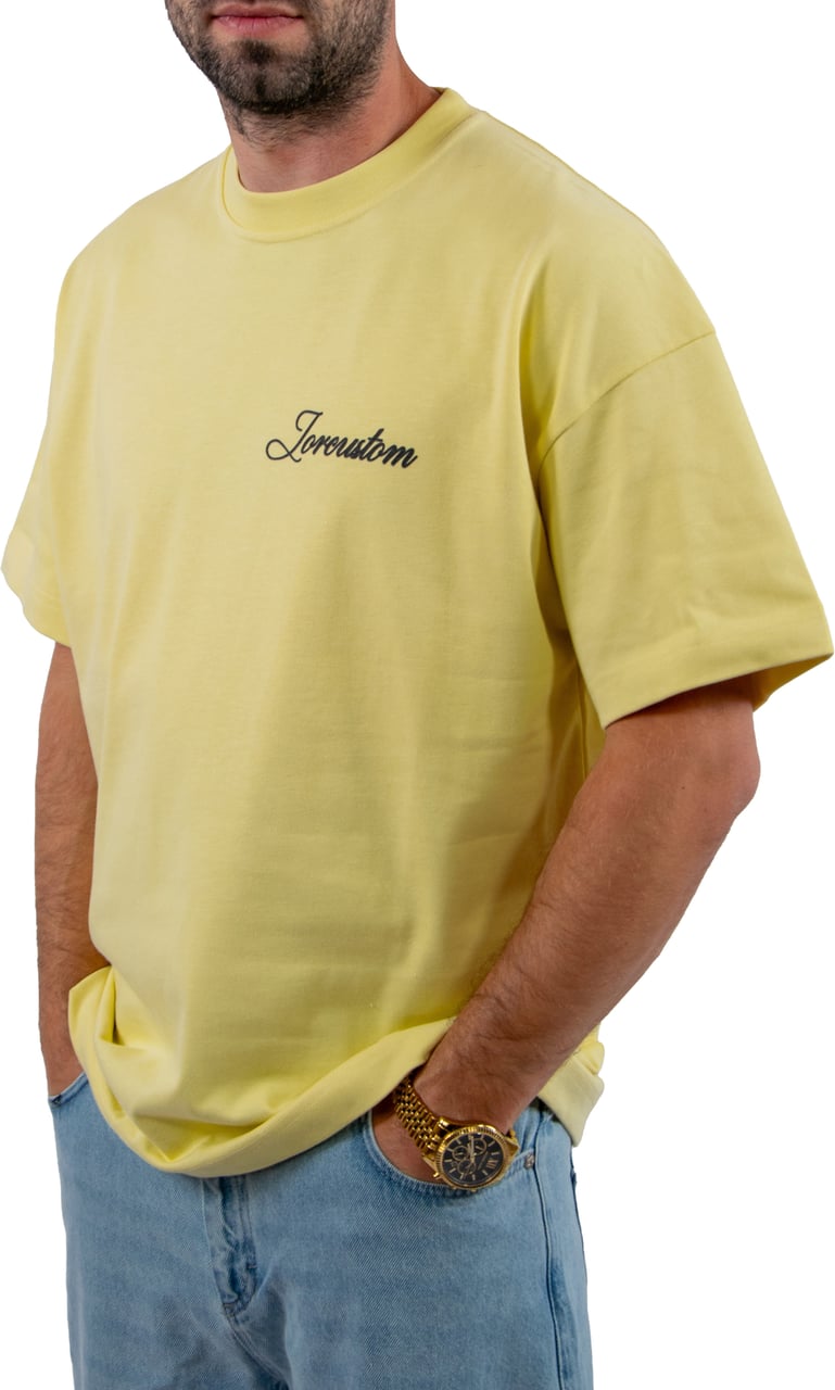 Jorcustom Stitched Loose Fit T-Shirt Geel