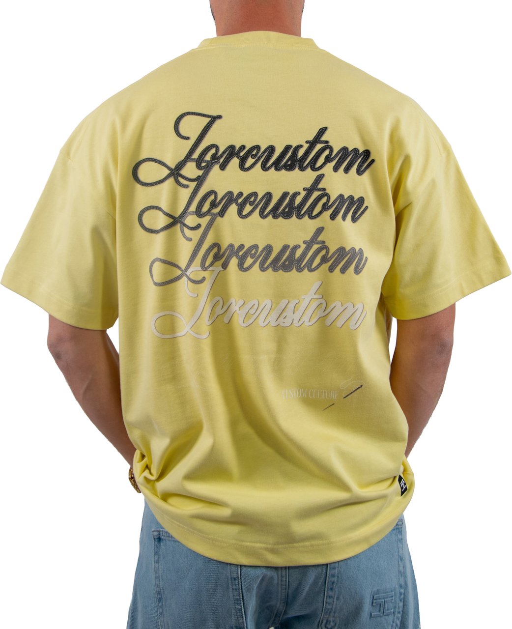 Jorcustom Stitched Loose Fit T-Shirt Geel