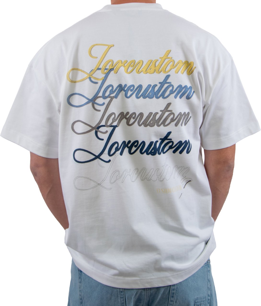 Jorcustom Stitched Loose Fit T-Shirt Wit
