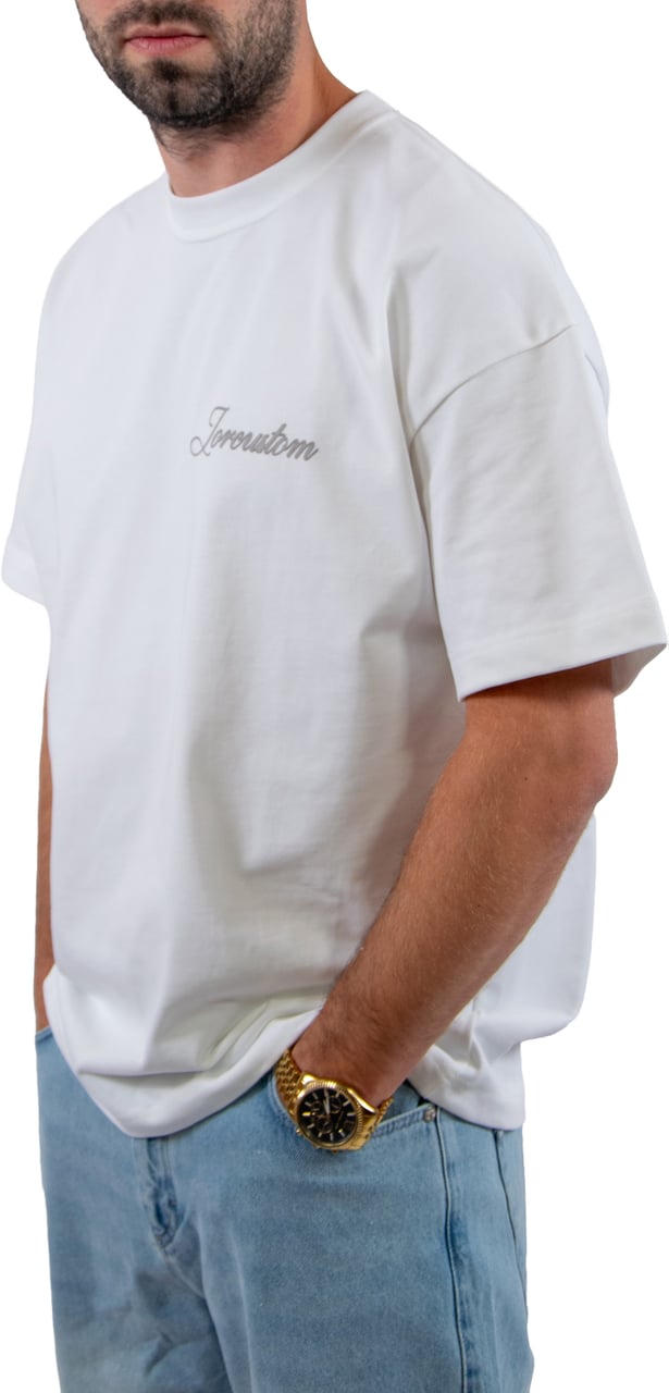 Jorcustom Stitched Loose Fit T-Shirt Wit