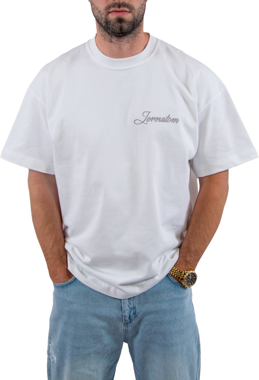 Jorcustom Stitched Loose Fit T-Shirt Wit
