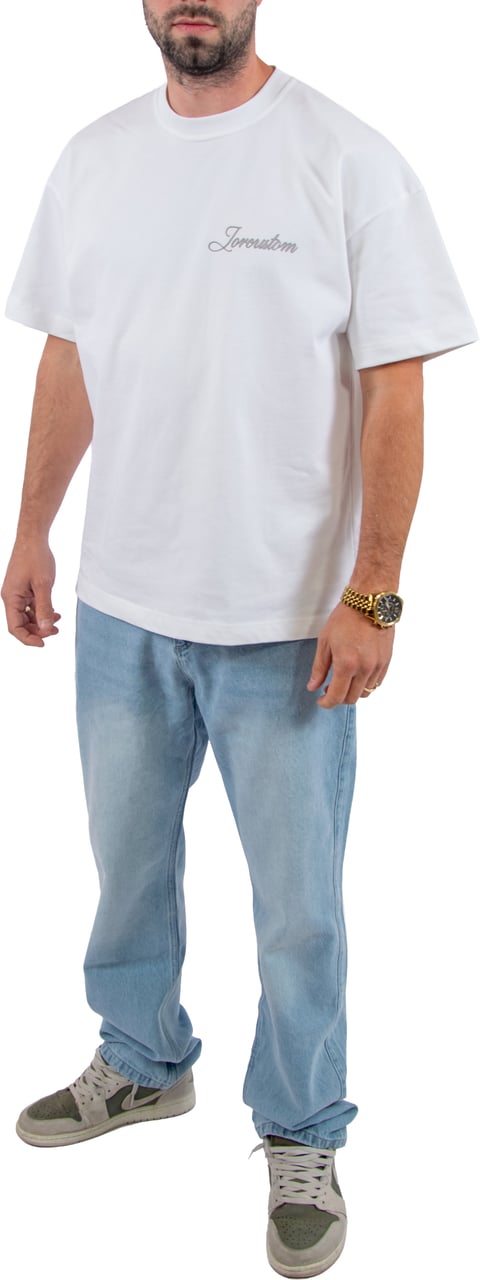 Jorcustom Stitched Loose Fit T-Shirt Wit