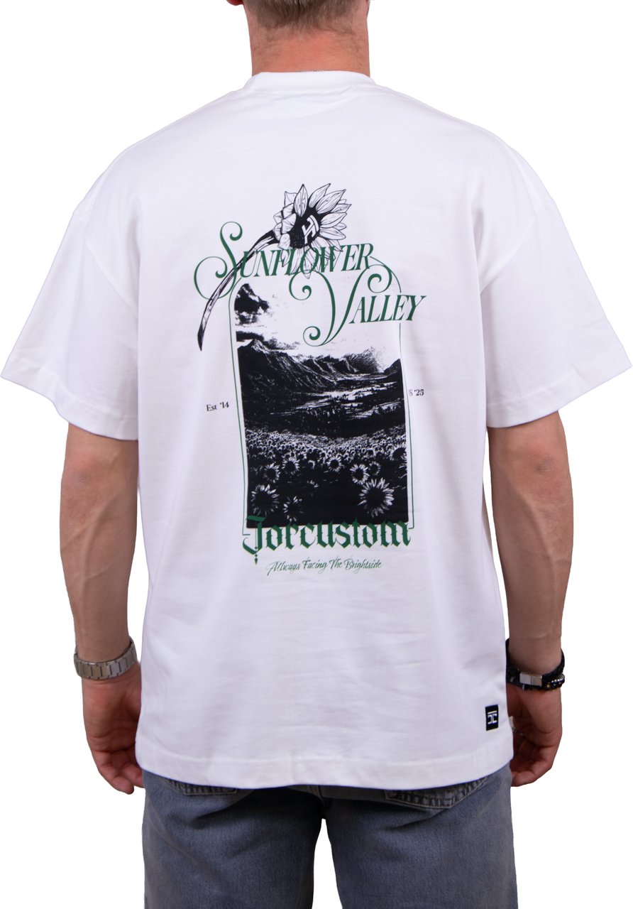 Jorcustom Sunflower Valley Loose Fit T-Shirt Wit