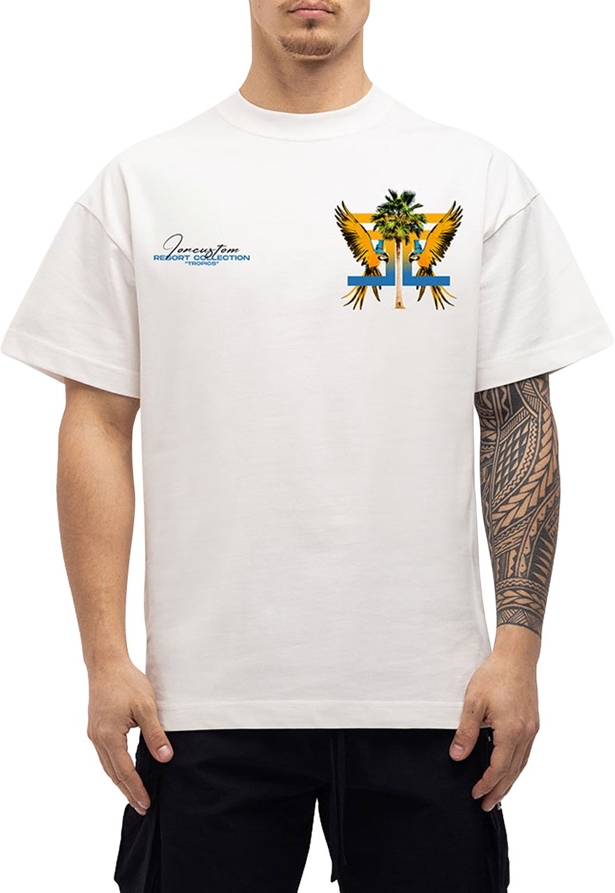 JORCUSTOM Tropics Loose Fit T-Shirt Wit