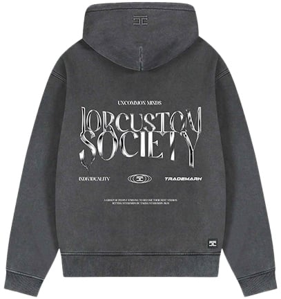 Jorcustom Uncommonminds Fleece Oversized Hoodie Grijs