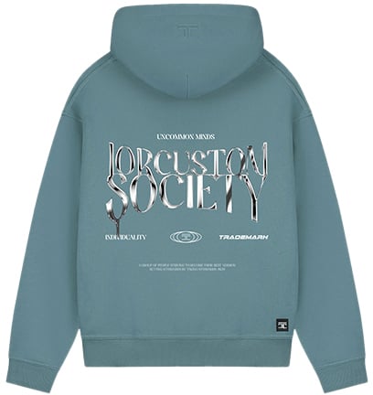 Jorcustom Uncommonminds Fleece Oversized Hoodie Blauw