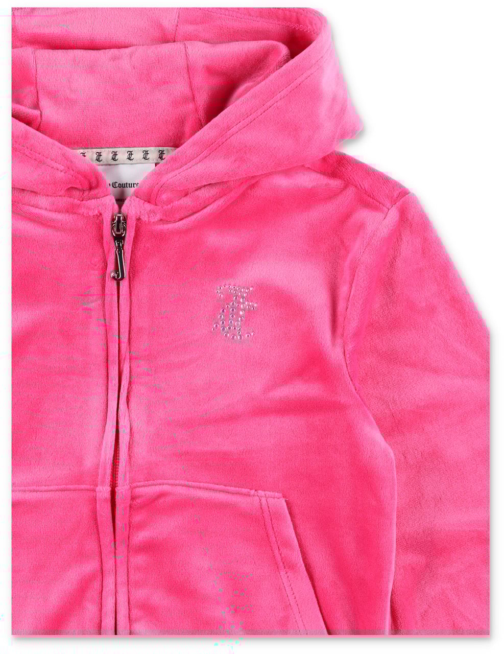 Juicy Couture Diamond Back Logo Zip Hoodie Fuchsia Purple Paars