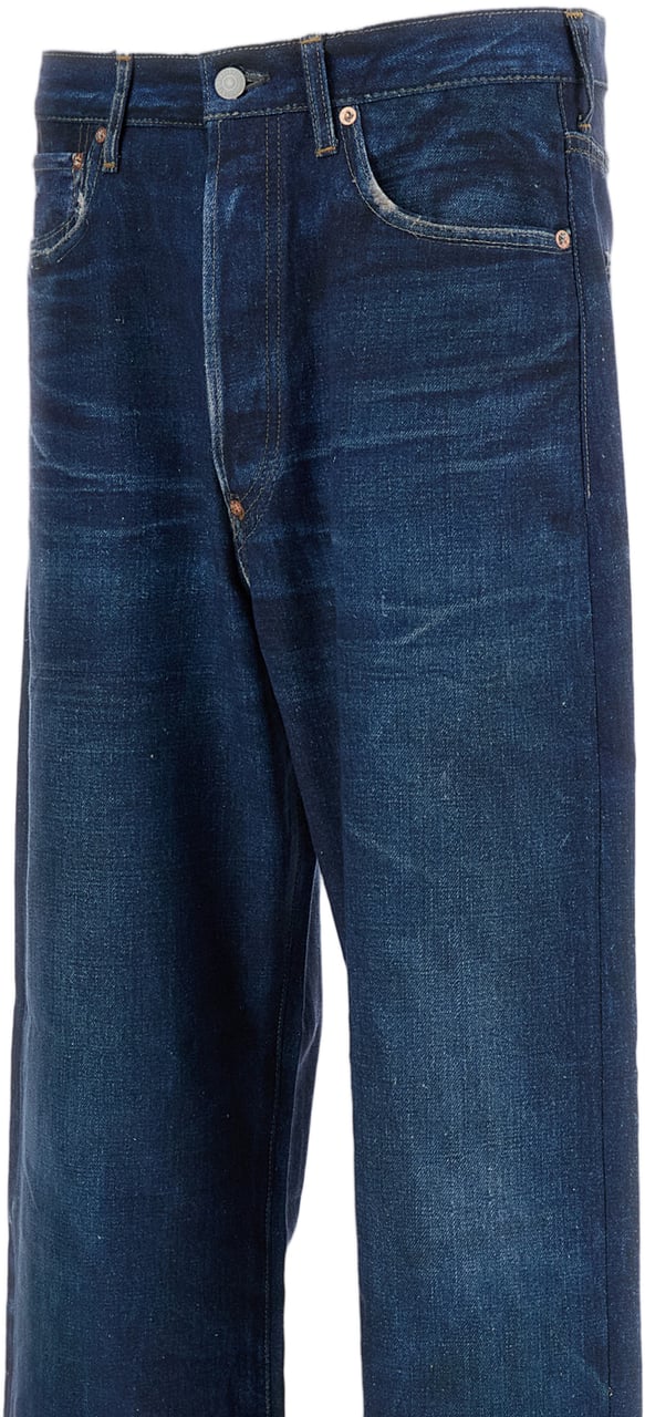 Junya Watanabe Denim Printed Trousers Blauw
