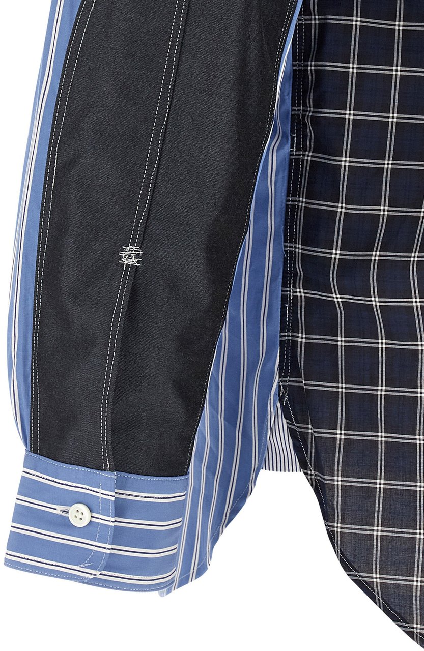 Junya Watanabe Blue Cotton Blouse Blauw