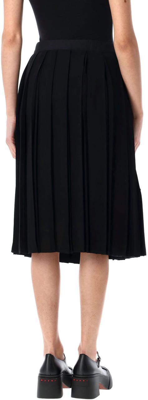 Junya Watanabe Midi Pleated Asymmetric Skirt Nero Zwart
