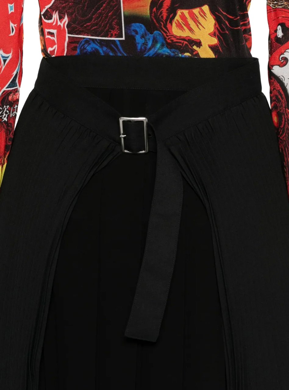 Junya Watanabe Pleated Belted Skirt Black Zwart