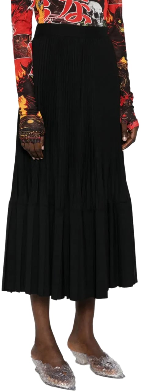 Junya Watanabe Pleated Belted Skirt Black Zwart